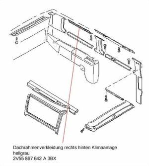 Dachrahmenverkleidung T3 255867642A 3BX