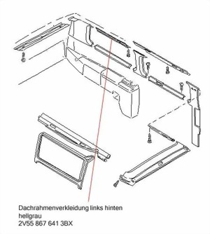 Dachrahmenverkleidung T3 255867641 3BX