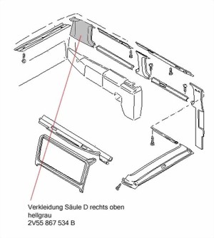 Verkleidung D-Sule T3 255867534B 3BX